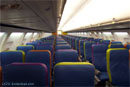 colorful airplane cabin