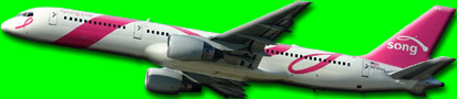 Song Airlines aircraft in pink livery